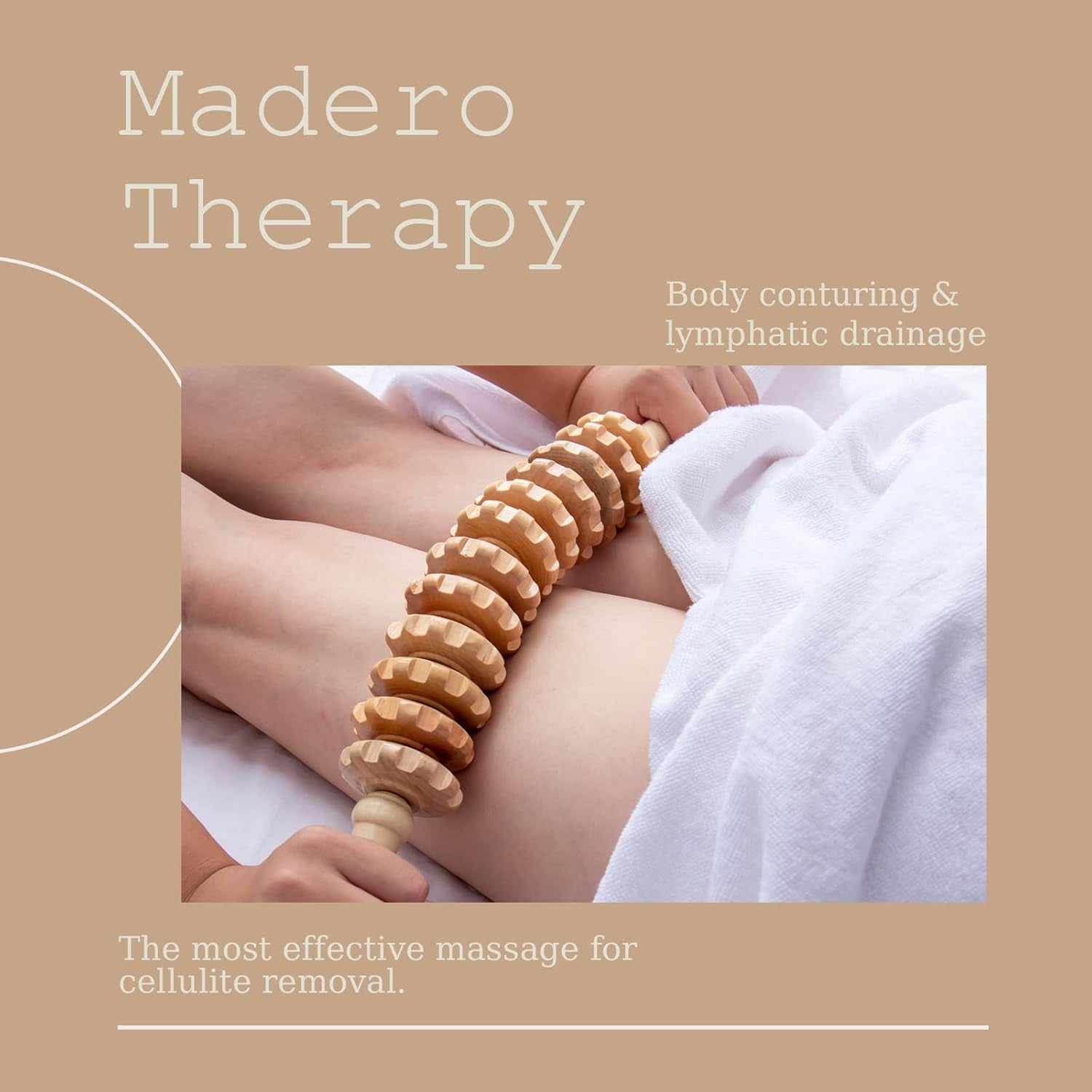 Wood Therapy Roller Stick Massage Tool, Curved Designed Handheld Maderoterapia Colombiana Massage Tool, Lymphatic Drainage, Trigger Point Stick, Body Therapy Massager