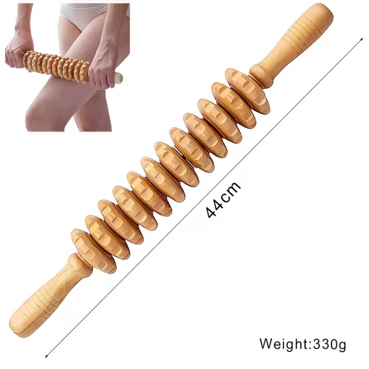 Wood Therapy Roller Stick Massage Tool, Curved Designed Handheld Maderoterapia Colombiana Massage Tool, Lymphatic Drainage, Trigger Point Stick, Body Therapy Massager